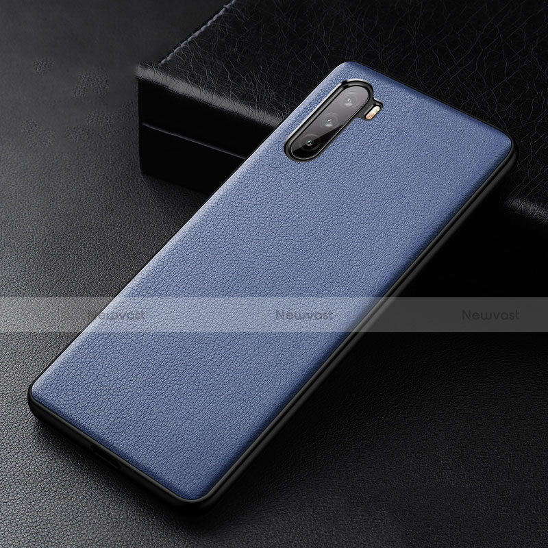 Soft Luxury Leather Snap On Case Cover S01 for Huawei Mate 40 Lite 5G Blue
