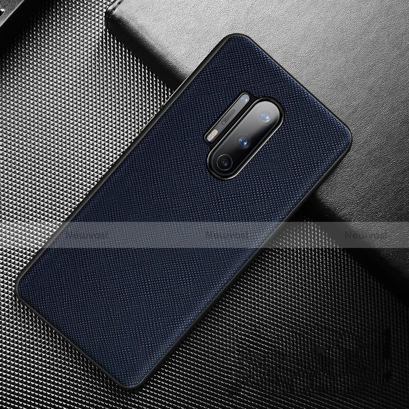 Soft Luxury Leather Snap On Case Cover S01 for OnePlus 8 Pro Blue