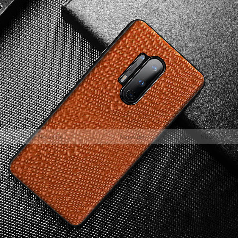 Soft Luxury Leather Snap On Case Cover S01 for OnePlus 8 Pro Orange