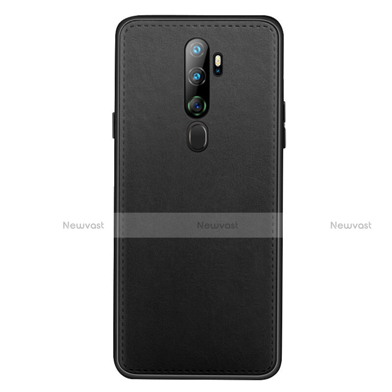 Soft Luxury Leather Snap On Case Cover S01 for Oppo A9 (2020) Black