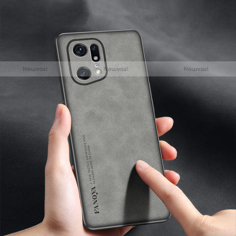 Soft Luxury Leather Snap On Case Cover S01 for Oppo Find X5 Pro 5G