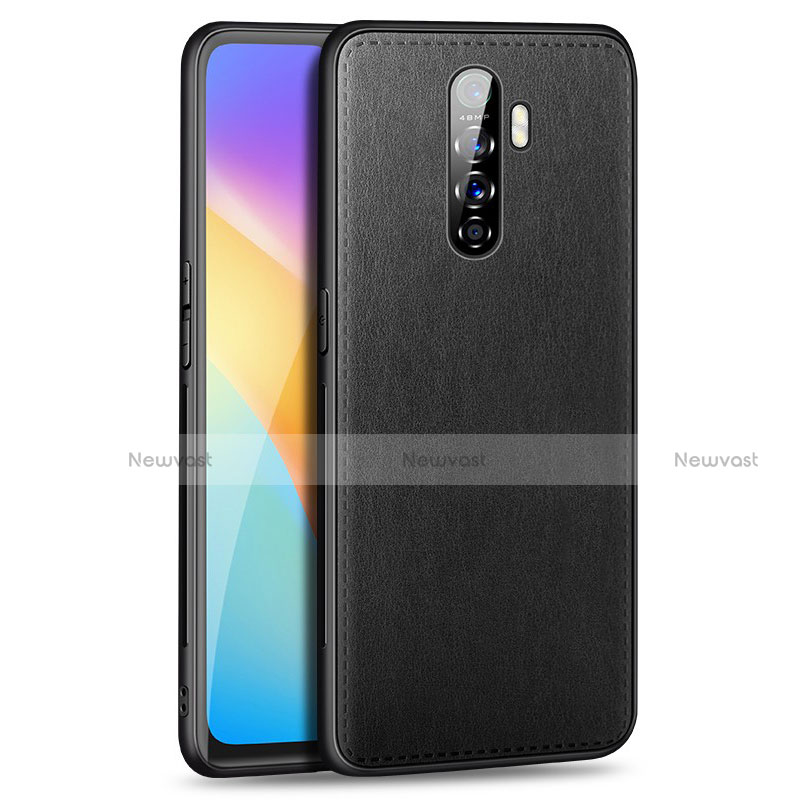 Soft Luxury Leather Snap On Case Cover S01 for Realme X2 Pro Black