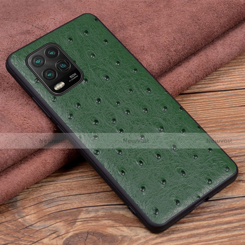 Soft Luxury Leather Snap On Case Cover S01 for Xiaomi Mi 10 Lite Green