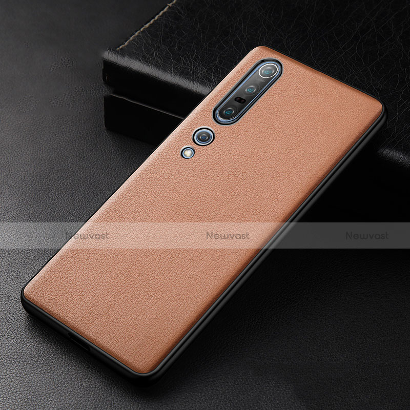 Soft Luxury Leather Snap On Case Cover S01 for Xiaomi Mi 10 Pro Orange