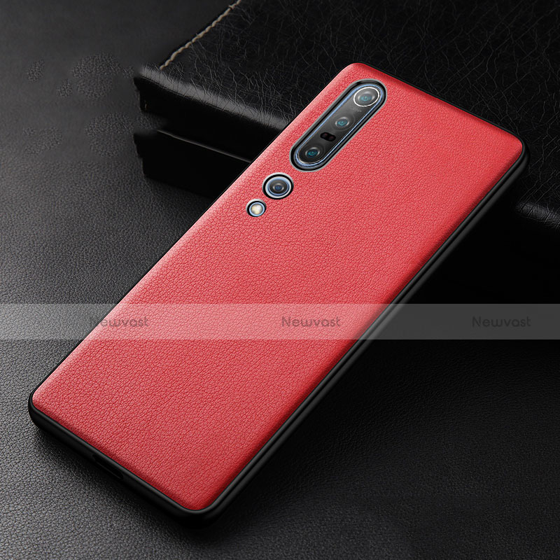 Soft Luxury Leather Snap On Case Cover S01 for Xiaomi Mi 10 Pro Red