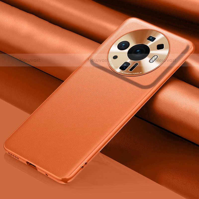 Soft Luxury Leather Snap On Case Cover S01 for Xiaomi Mi 12 Ultra 5G Orange