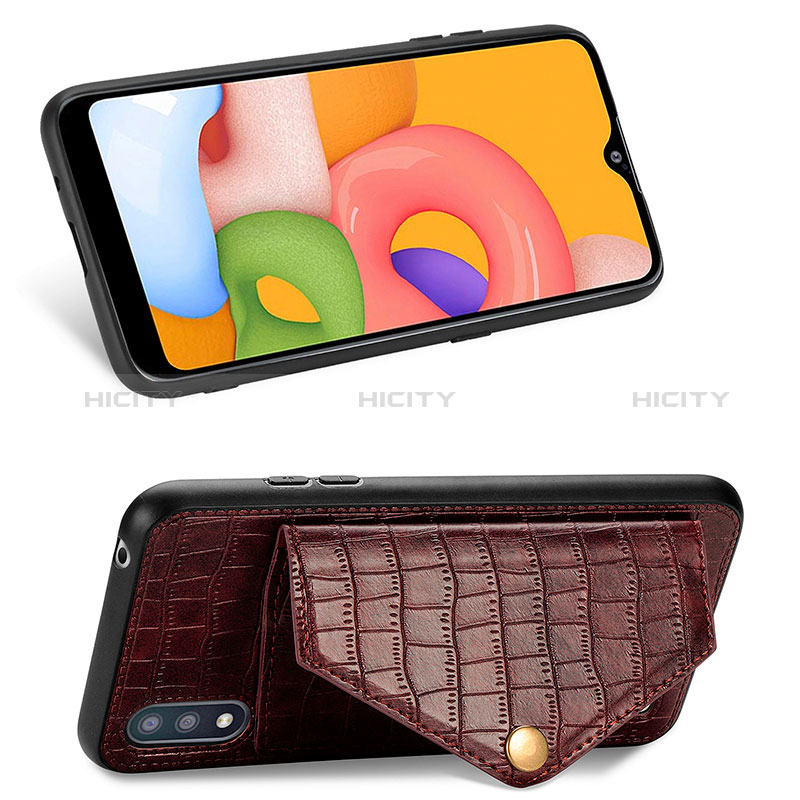 Soft Luxury Leather Snap On Case Cover S01D for Samsung Galaxy A01 SM-A015