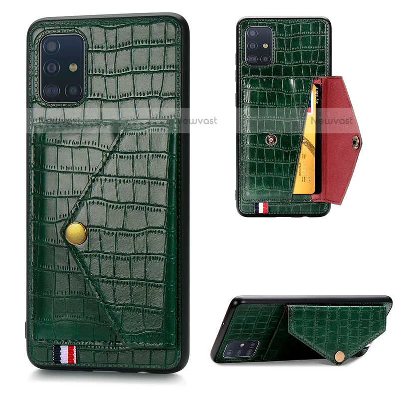 Soft Luxury Leather Snap On Case Cover S01D for Samsung Galaxy A71 4G A715 Green