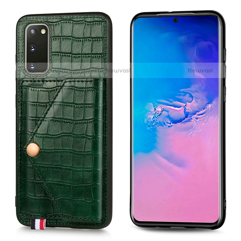 Soft Luxury Leather Snap On Case Cover S01D for Samsung Galaxy S20 5G Green