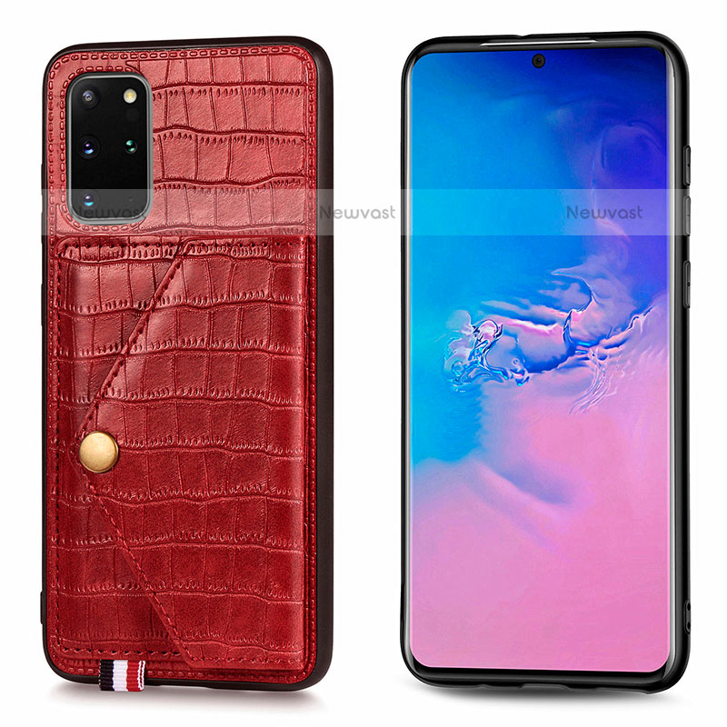 Soft Luxury Leather Snap On Case Cover S01D for Samsung Galaxy S20 Plus Red