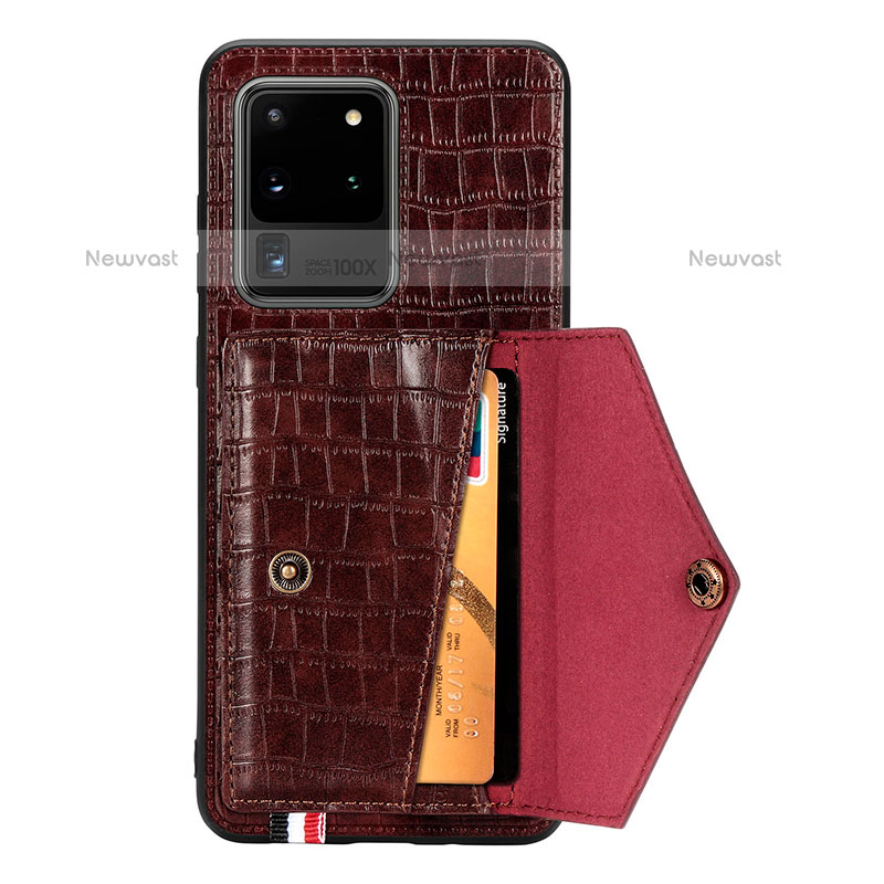 Soft Luxury Leather Snap On Case Cover S01D for Samsung Galaxy S20 Ultra 5G