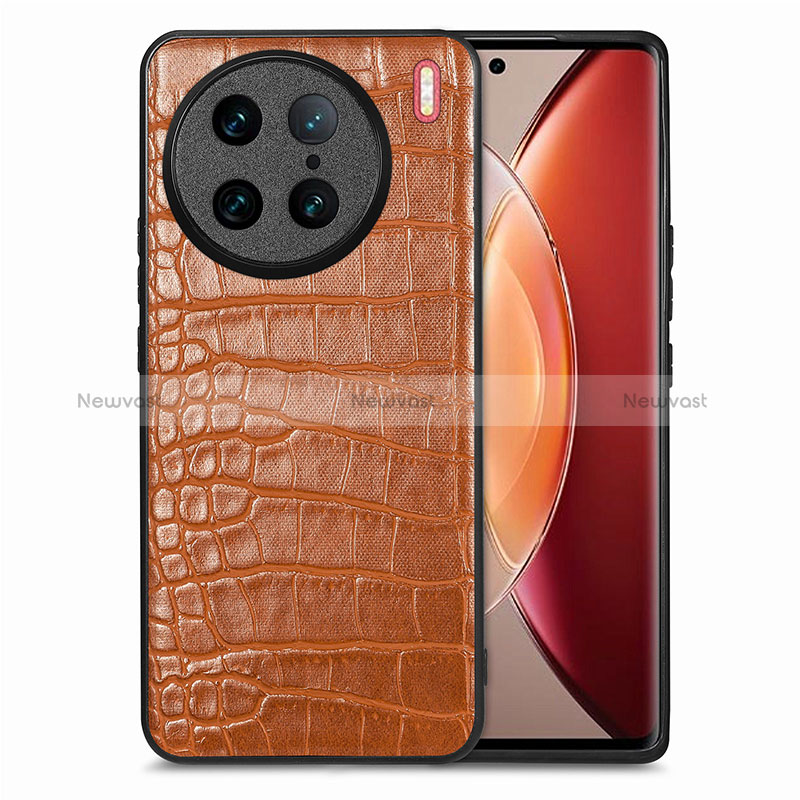 Soft Luxury Leather Snap On Case Cover S01D for Vivo X90 Pro 5G