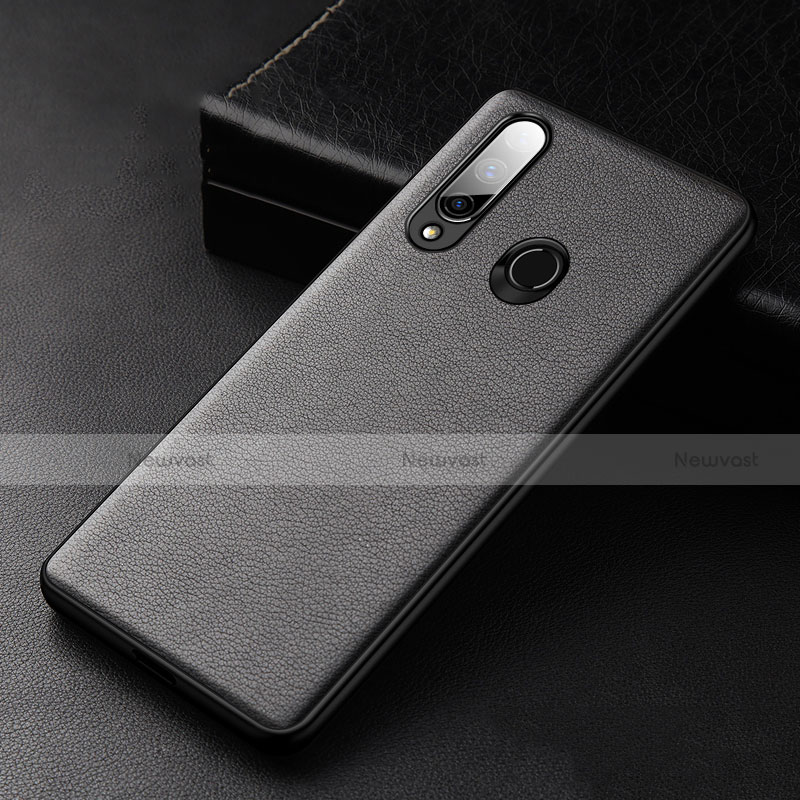 Soft Luxury Leather Snap On Case Cover S02 for Huawei Enjoy 10 Plus Black
