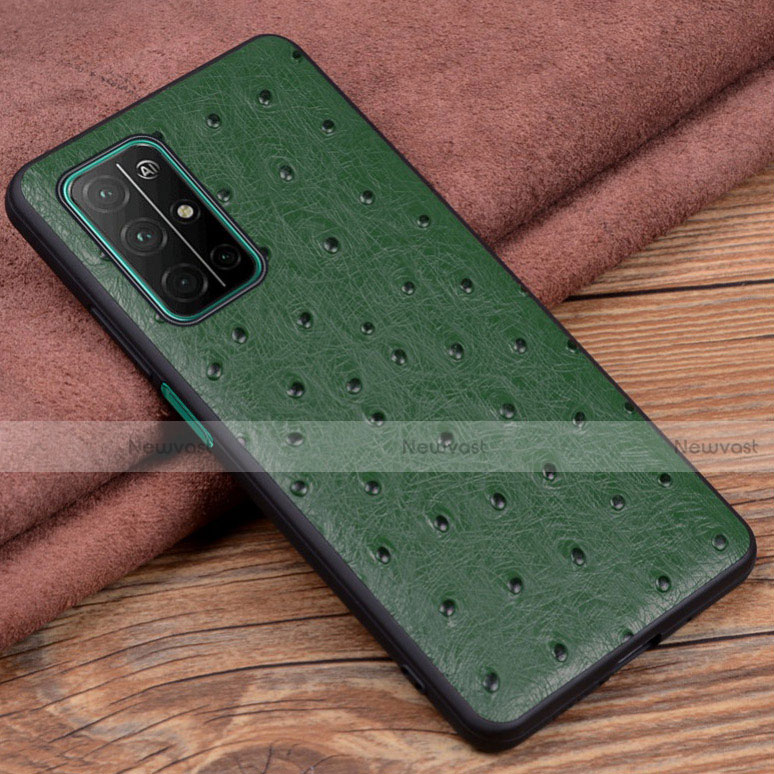 Soft Luxury Leather Snap On Case Cover S02 for Huawei Honor 30S Green