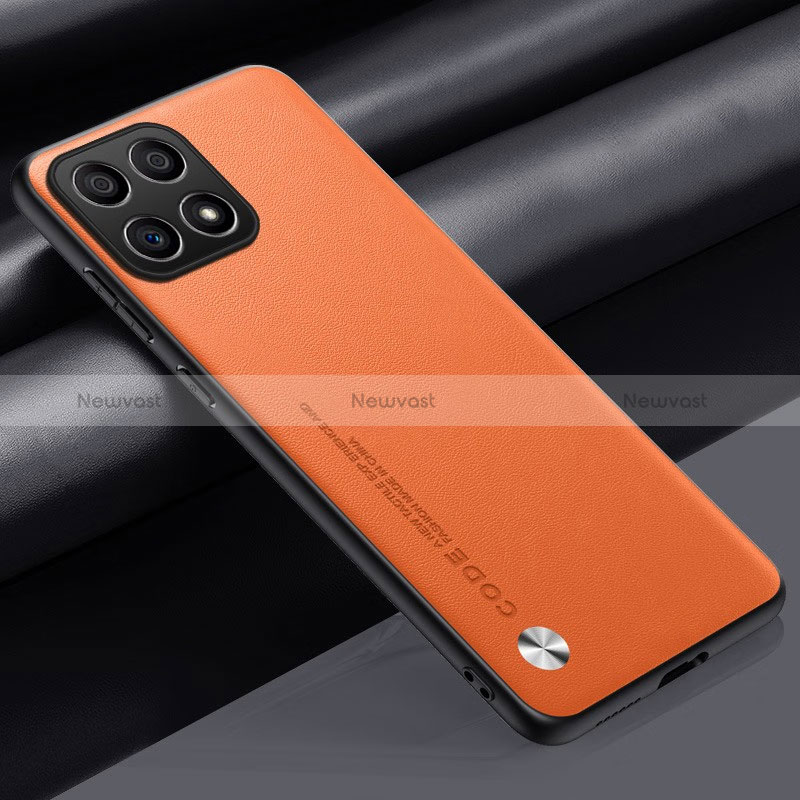 Soft Luxury Leather Snap On Case Cover S02 for Huawei Honor X6a Orange