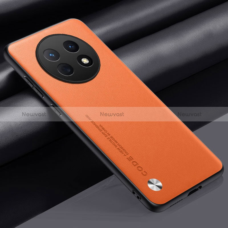 Soft Luxury Leather Snap On Case Cover S02 for Huawei Nova Y91 Orange