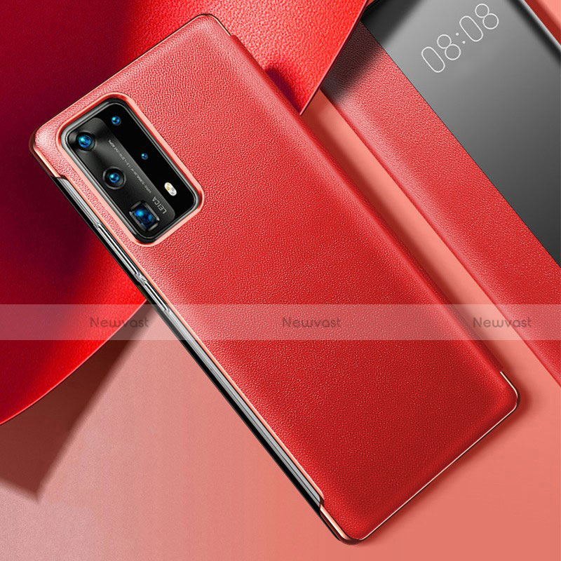 Soft Luxury Leather Snap On Case Cover S02 for Huawei P40 Pro+ Plus Red