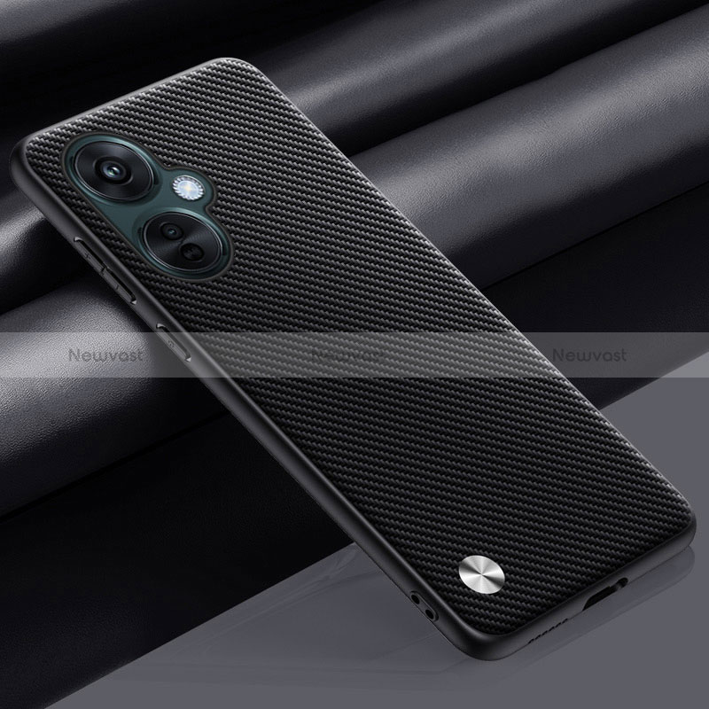 Soft Luxury Leather Snap On Case Cover S02 for OnePlus Nord CE 3 5G Dark Gray