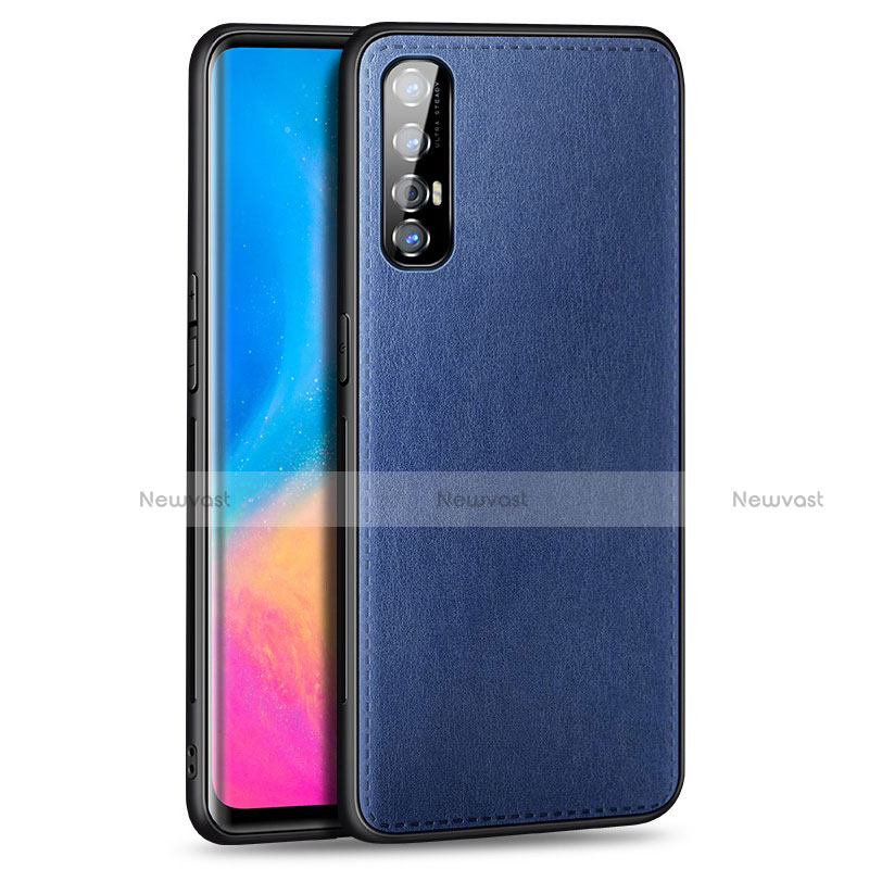 Soft Luxury Leather Snap On Case Cover S02 for Oppo Find X2 Neo Blue