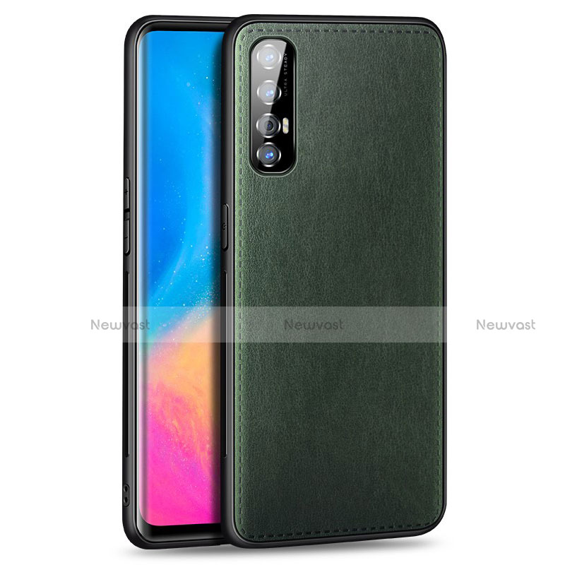 Soft Luxury Leather Snap On Case Cover S02 for Oppo Find X2 Neo Green