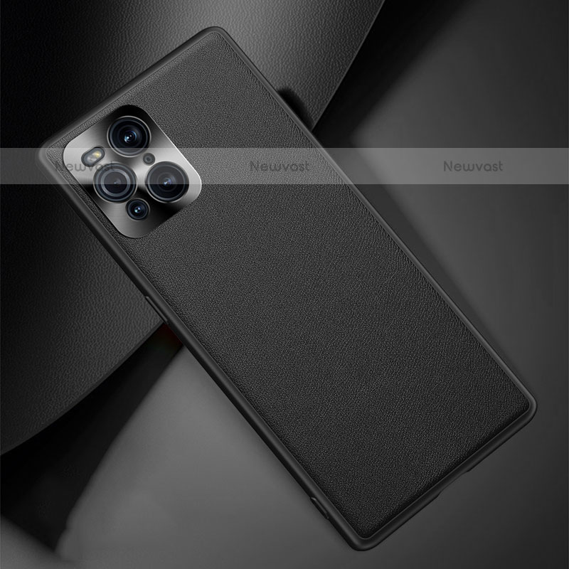 Soft Luxury Leather Snap On Case Cover S02 for Oppo Find X3 Pro 5G Black