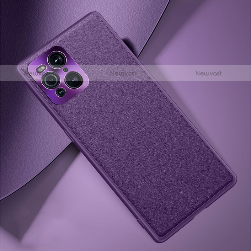 Soft Luxury Leather Snap On Case Cover S02 for Oppo Find X3 Pro 5G Purple