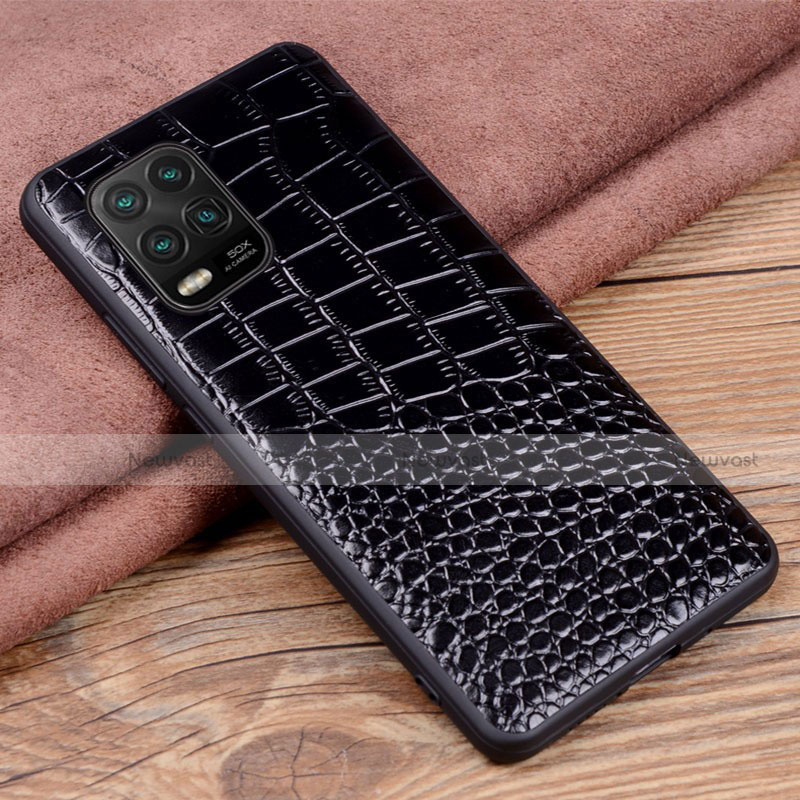 Soft Luxury Leather Snap On Case Cover S02 for Xiaomi Mi 10 Lite Black