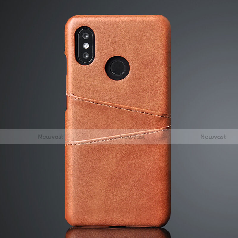 Soft Luxury Leather Snap On Case Cover S02 for Xiaomi Mi 8 Brown