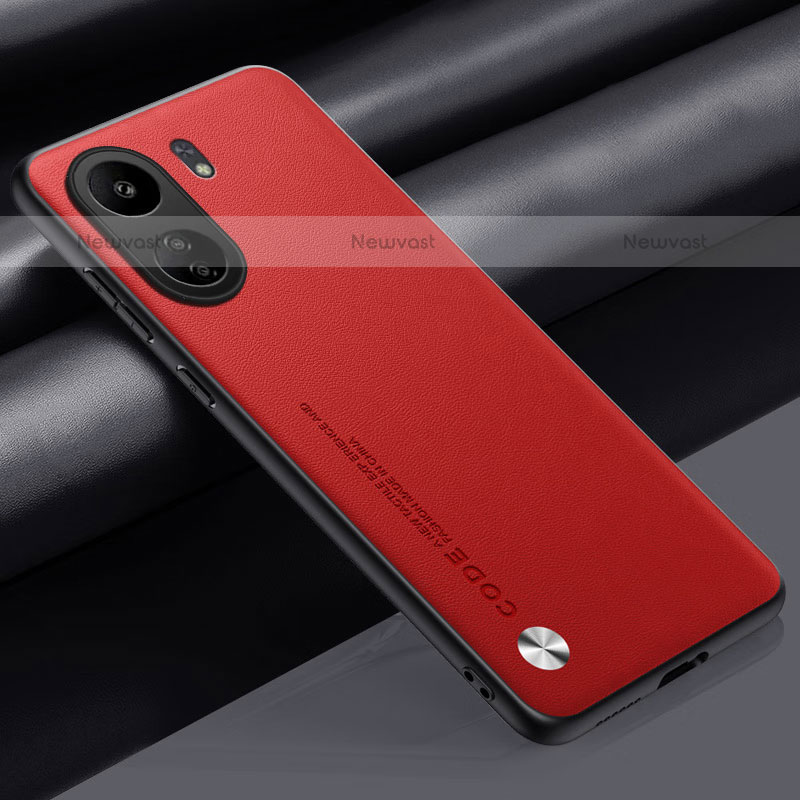 Soft Luxury Leather Snap On Case Cover S02 for Xiaomi Redmi 13C Red