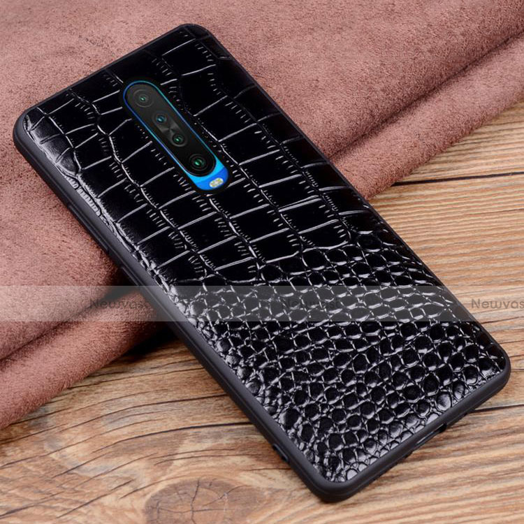 Soft Luxury Leather Snap On Case Cover S02 for Xiaomi Redmi K30 5G Black