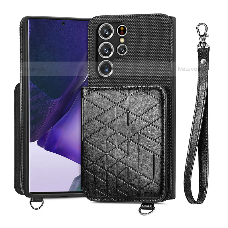 Soft Luxury Leather Snap On Case Cover S02D for Samsung Galaxy S23 Ultra 5G