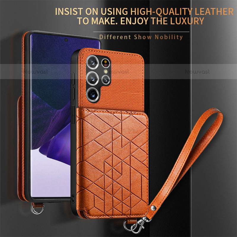 Soft Luxury Leather Snap On Case Cover S02D for Samsung Galaxy S23 Ultra 5G