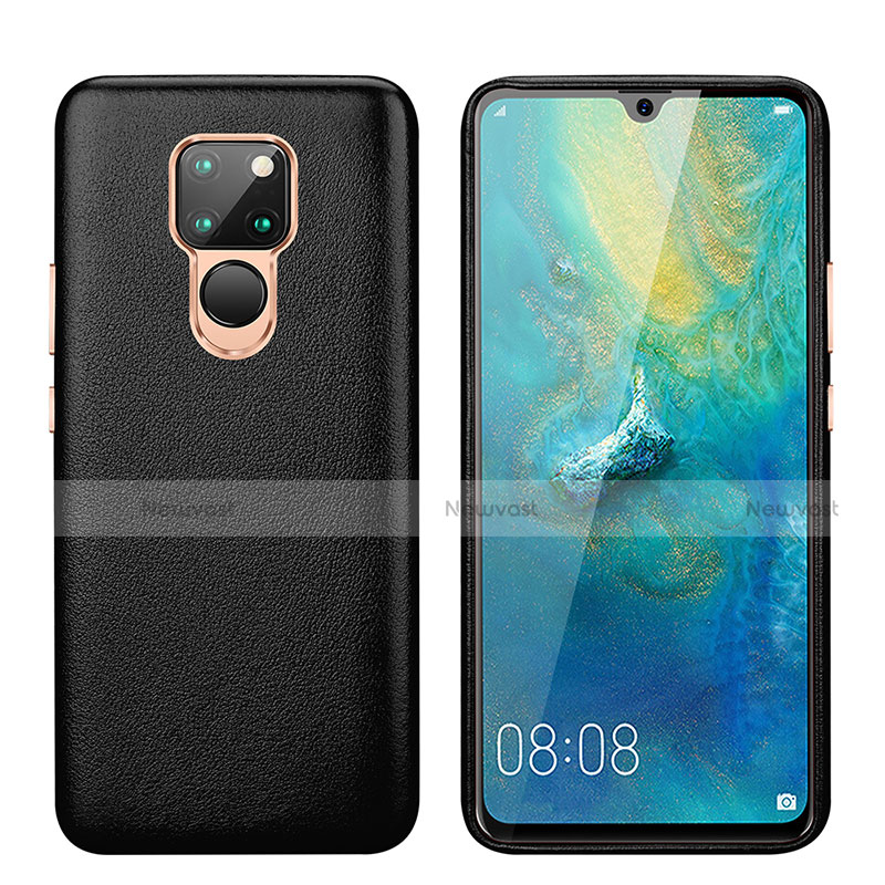 Soft Luxury Leather Snap On Case Cover S03 for Huawei Mate 20 Black