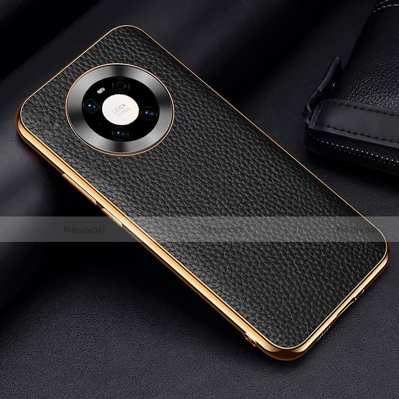 Soft Luxury Leather Snap On Case Cover S03 for Huawei Mate 40E 5G Black