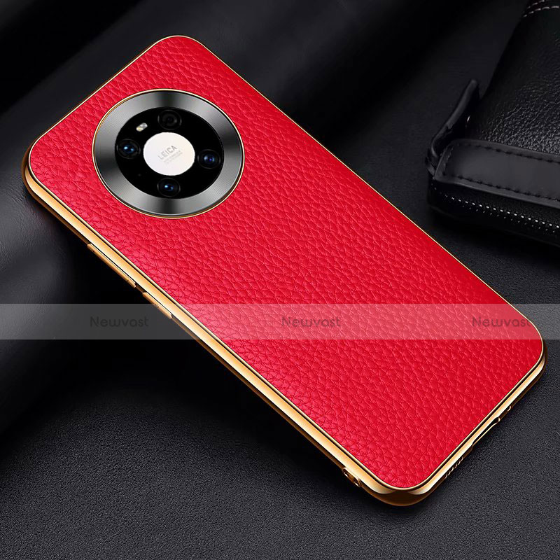 Soft Luxury Leather Snap On Case Cover S03 for Huawei Mate 40E 5G Red