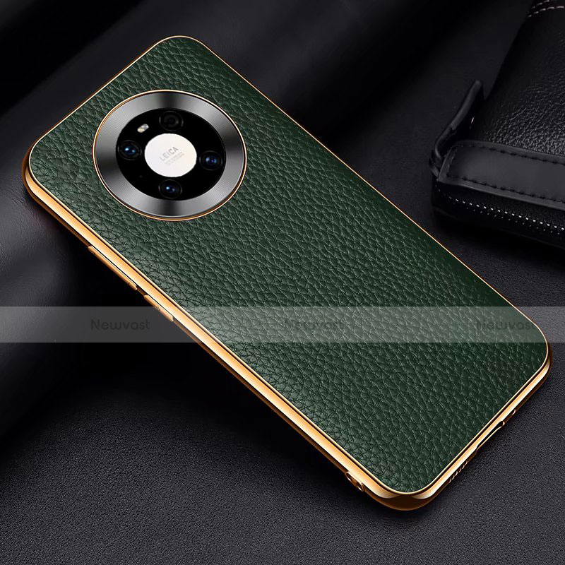 Soft Luxury Leather Snap On Case Cover S03 for Huawei Mate 40E Pro 5G Green