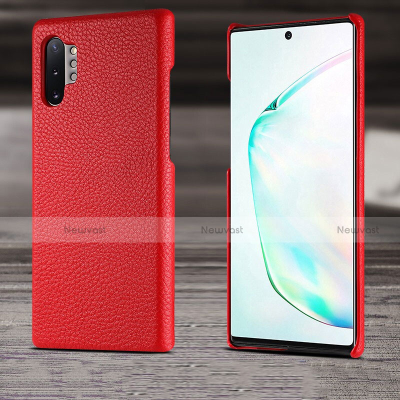 Soft Luxury Leather Snap On Case Cover S03 for Samsung Galaxy Note 10 Plus Red