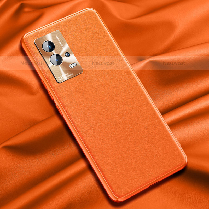 Soft Luxury Leather Snap On Case Cover S03 for Vivo iQOO 8 5G Orange