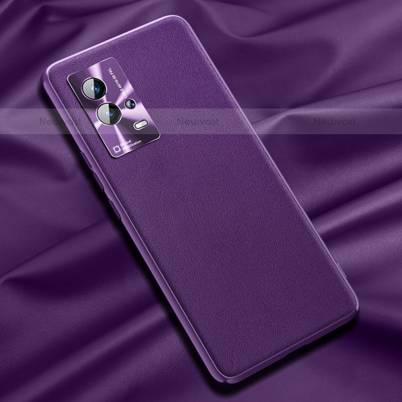 Soft Luxury Leather Snap On Case Cover S03 for Vivo iQOO 8 5G Purple