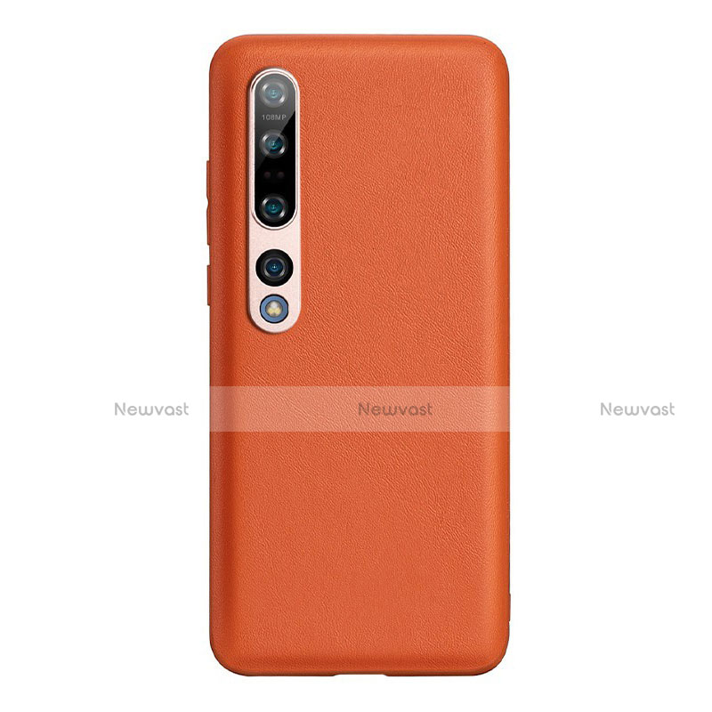 Soft Luxury Leather Snap On Case Cover S03 for Xiaomi Mi 10 Pro Orange