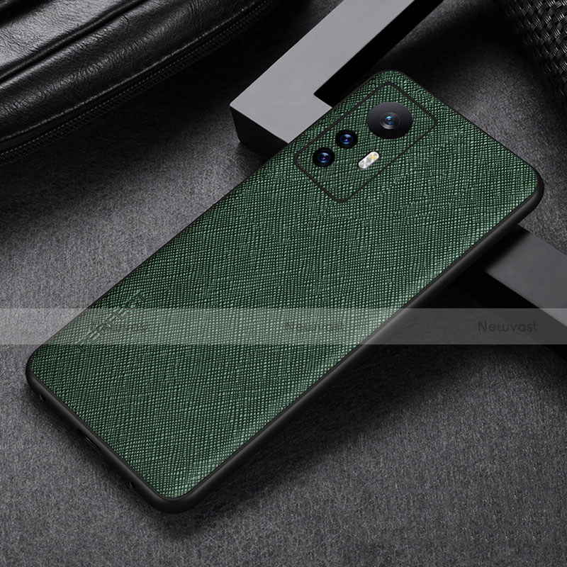 Soft Luxury Leather Snap On Case Cover S03 for Xiaomi Mi 12 5G Green