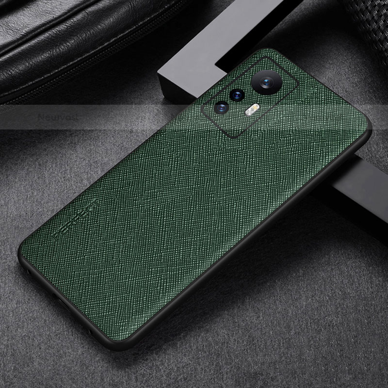 Soft Luxury Leather Snap On Case Cover S03 for Xiaomi Mi 12 Pro 5G Green