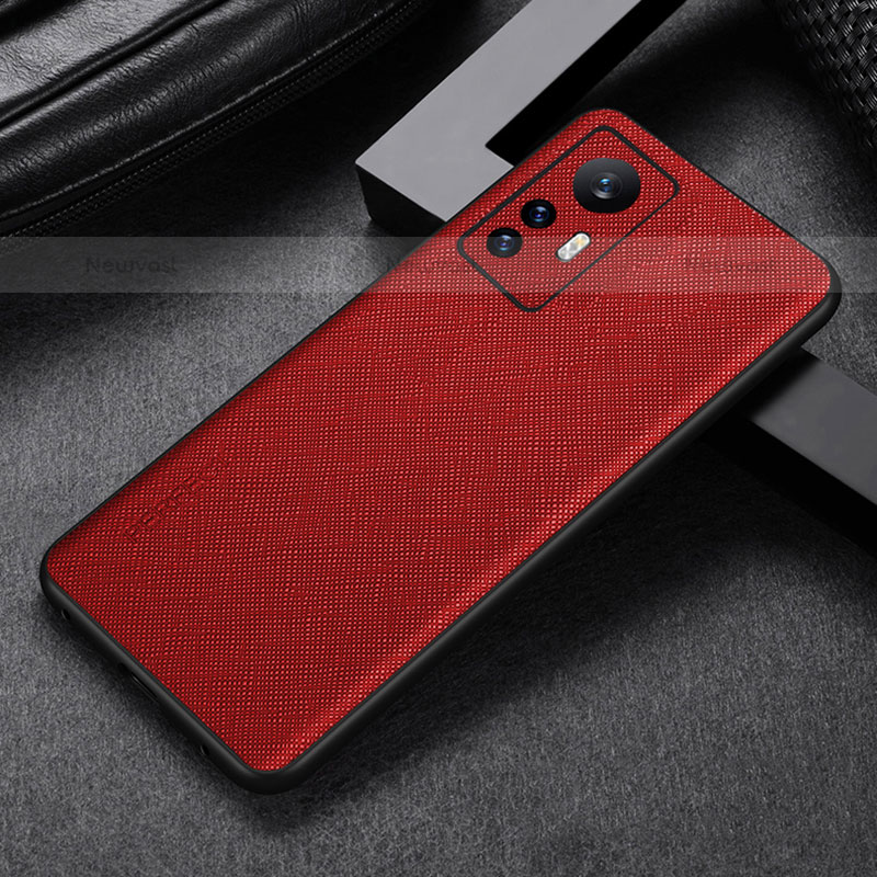 Soft Luxury Leather Snap On Case Cover S03 for Xiaomi Mi 12X 5G Red