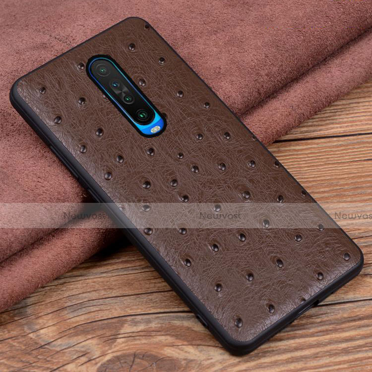 Soft Luxury Leather Snap On Case Cover S03 for Xiaomi Redmi K30 5G Brown