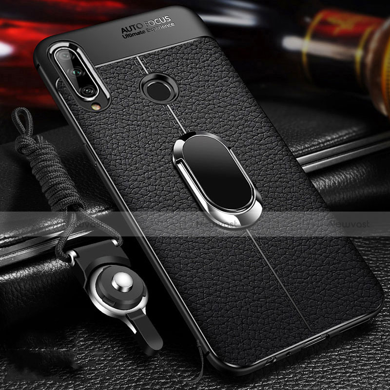 Soft Luxury Leather Snap On Case Cover S04 for Huawei Enjoy 10 Plus Black