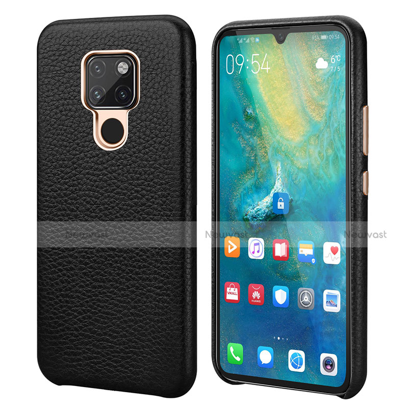 Soft Luxury Leather Snap On Case Cover S04 for Huawei Mate 20 Black