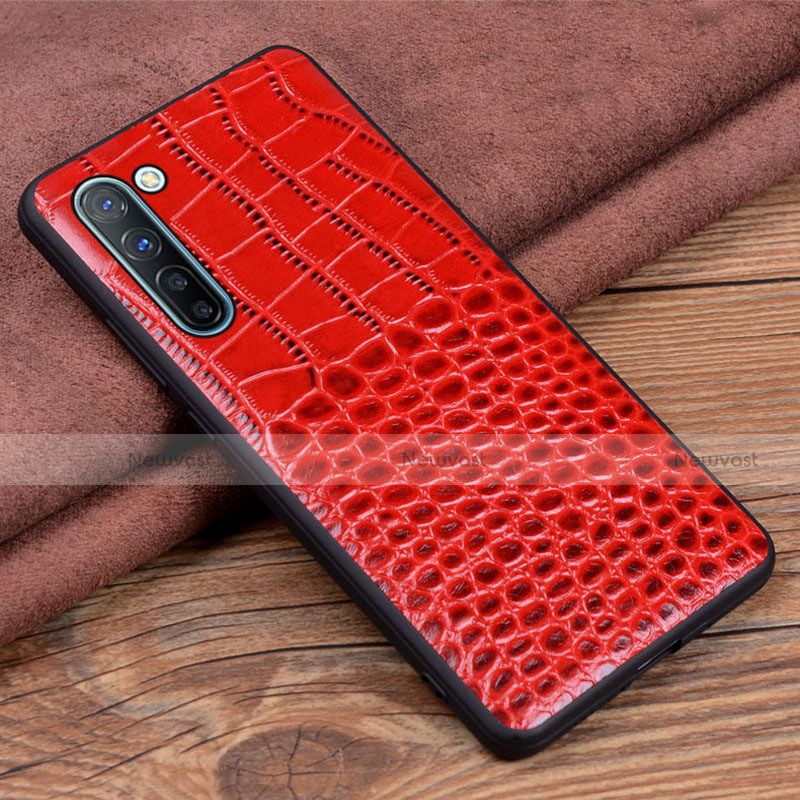 Soft Luxury Leather Snap On Case Cover S04 for Oppo Reno3 Red