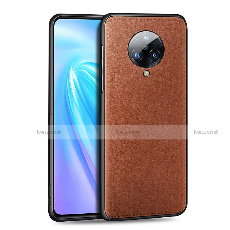 Soft Luxury Leather Snap On Case Cover S04 for Vivo Nex 3 Brown