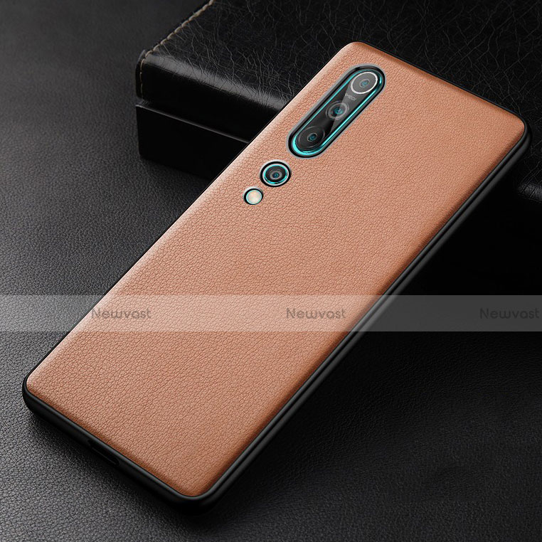 Soft Luxury Leather Snap On Case Cover S04 for Xiaomi Mi 10 Orange