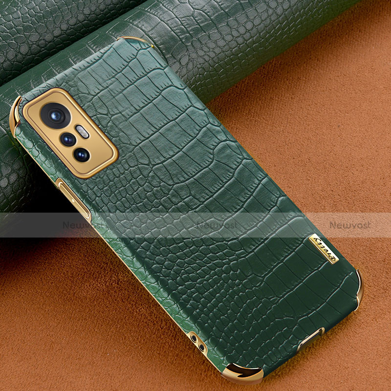 Soft Luxury Leather Snap On Case Cover S04 for Xiaomi Mi 12 5G Green